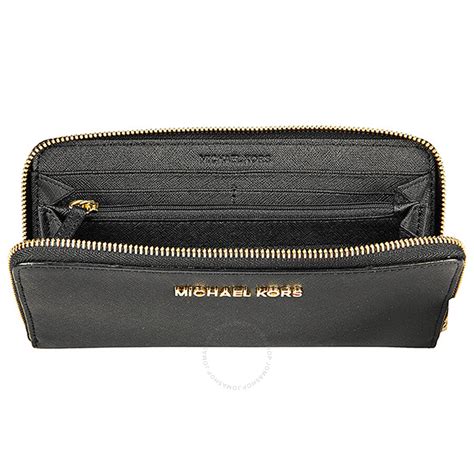 michael kors wallet leather continental black